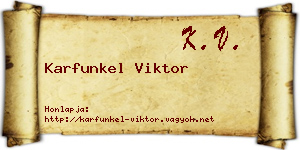 Karfunkel Viktor névjegykártya